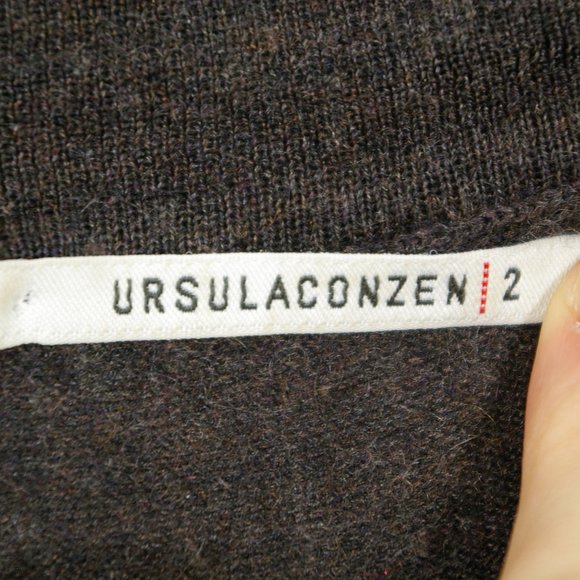 Ursula Conzen Polo Shirt Womens 2 Fitted Brown Cashmere Silk Lightweight Ladies - Picture 9 of 10